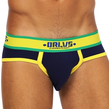 

ORLVS Brand 50PC/LOT Wholesale Quick Dry Men Underwear Sexy Gay Briefs Comfortable Underpants Breathable Cotton Male Panties