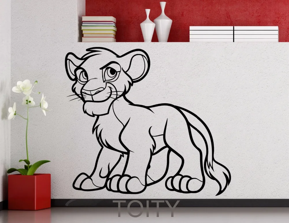Simba Wall Sticker Lion King Cartoon Vinyl Decal Home Nursery Room