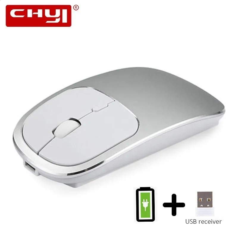 Wireless Mouse Rechargeable Silent Ultra Thin Optical Computer Mause 2.4Ghz Usb 3D Ergonomic Mute Aluminum PC Mice For Laptop