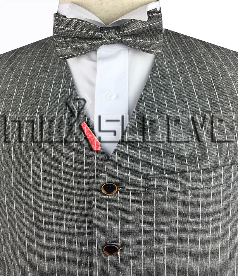 

Gentleman Formal Suits Waistcoat grey stripe Pattern Dress custom made Vest set
