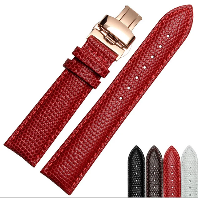 

Leather Strap Butterfly Clasp 12/ 14/ 16/ 18/ 20mm Black White Red Men and Women Watch Accessories