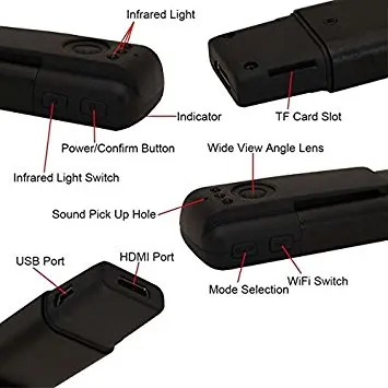 2017 Wi Fi мини Камера Ночное видение Full HD 1080 P 720 USB карманная Ручка микро H.264 Mini DV
