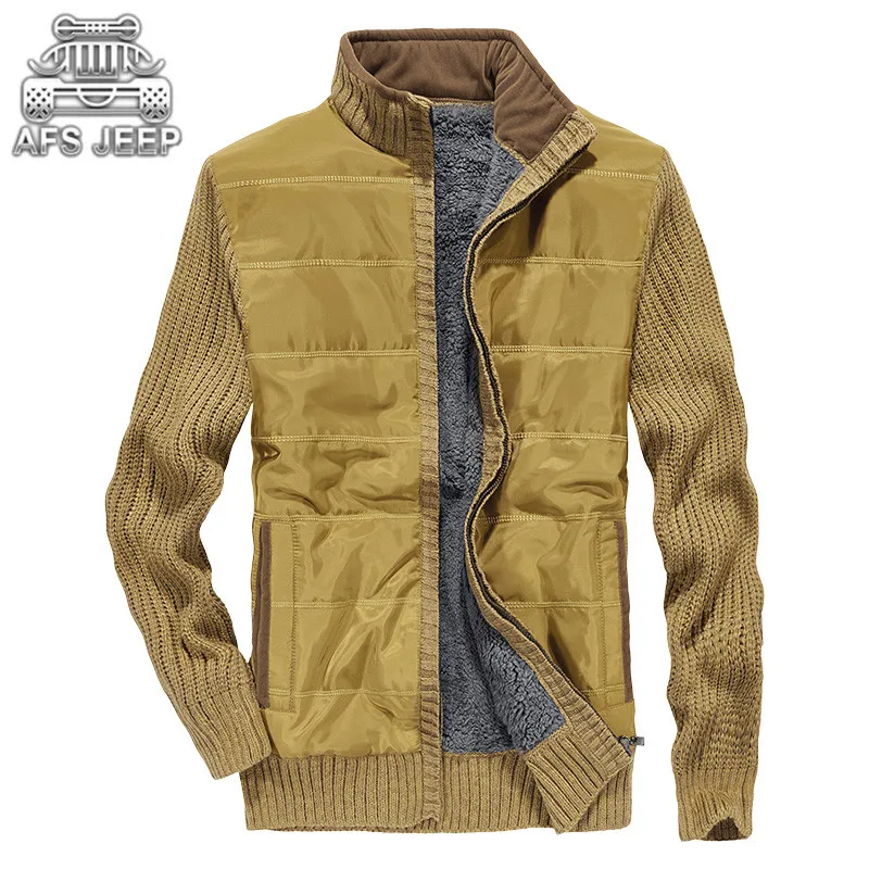 

Cardigan Men Sweater Autumn Winter Warm Sweatercoat Loose Warm Plus Velvet Long SLeeve Christmas Mens Sweaters AFS ZDJP JEEP