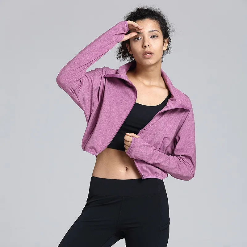 

Women Loose Running Jacket Casual Sportswear Outdoors Sports Tops Jogging Sport Jacket Woman Sexy Crop Top Fitness Clothing Coat