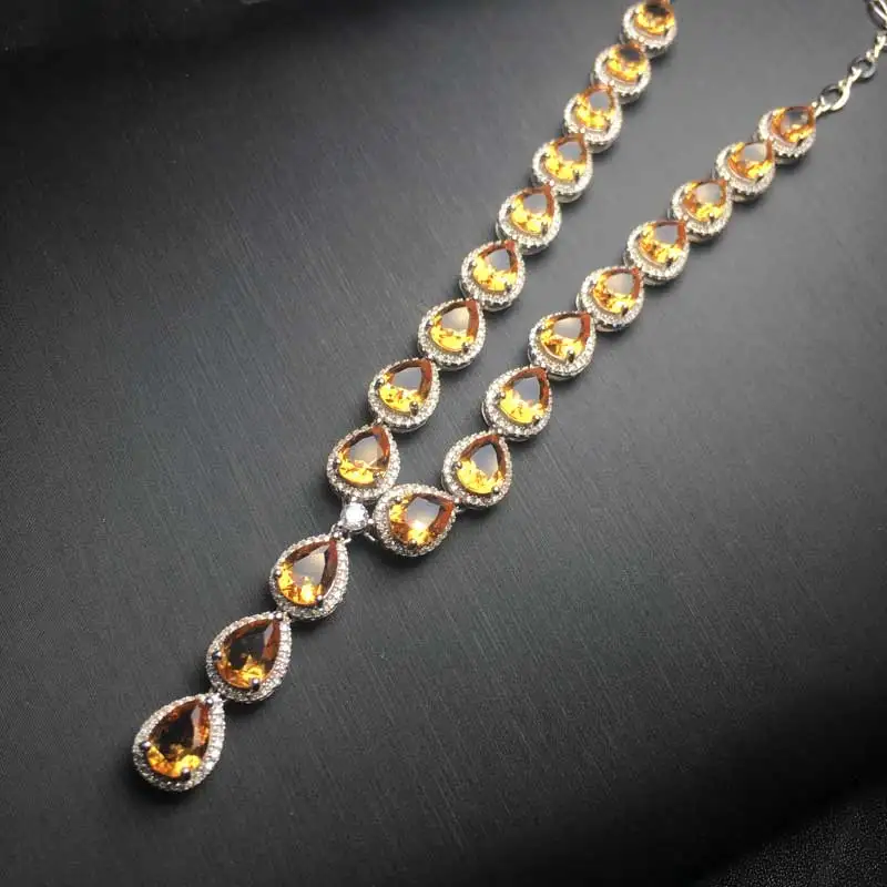 CSJ Luxury Elegant Zultanite Necklace Sterling 925 Silver Pear6*8 Created Sultanite Pendant Color Change Fine Jewelry For Women
