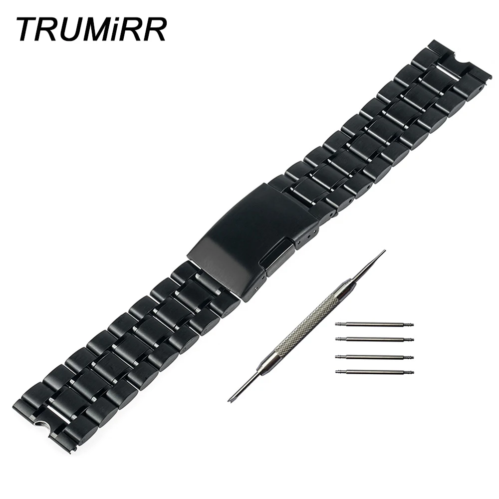 

22mm Stainless Steel Watch Band Metal Watchband Bracelet Strap for Smartwatch Motorola Moto 360 1 1st Gen 2014 Black Silver
