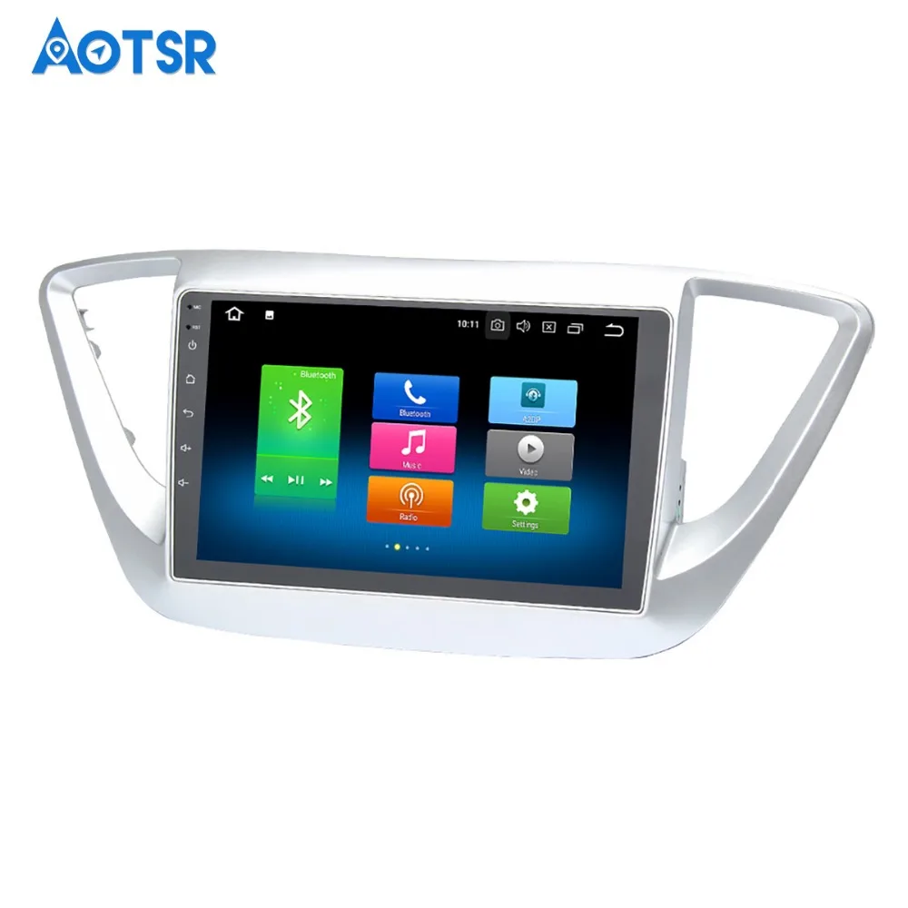 Best 9" Android 8.0 Car Multimedia GPS for Hyundai Solaris Verna 2017 2018 Support Steering Wheel Control Radio Audio Video AVI MKV 7