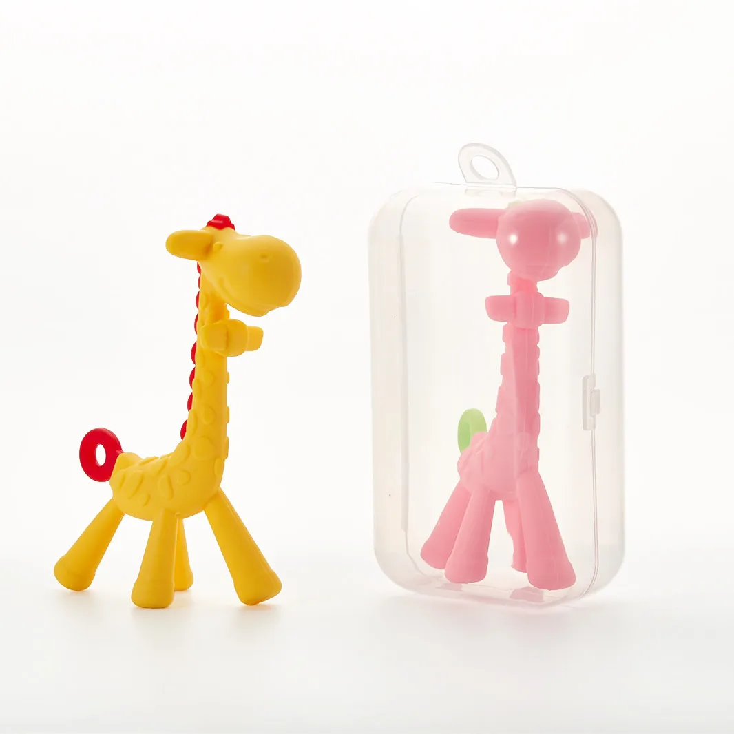 Baby Giraffe Silicone Teethers Bpa Free Teething Toy Animal Teether Soft Pendant Food Grade Teethi | Мать и ребенок
