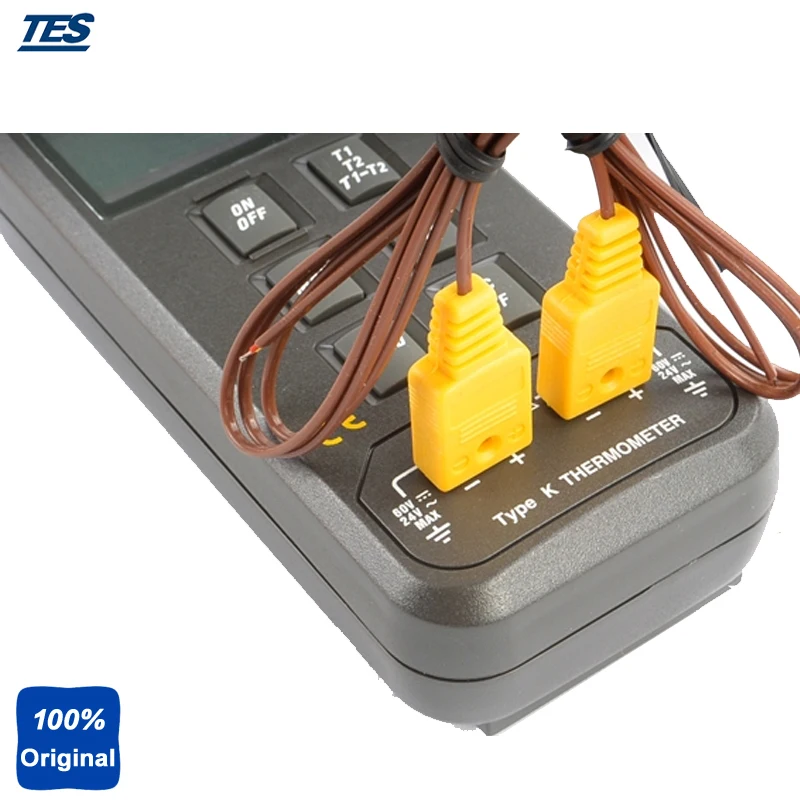TES 1303 Digital Dual Input K Type Thermocouple Thermometer Industrial