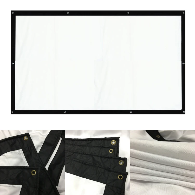 

100Inch 4:3 Biombo Ecran Projection Screen for LED DLP HD Projector,Without Tripod Schermo per Proiettore,Pelicula Canvas Fabric
