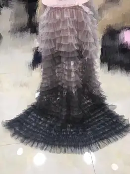 

3D Gradient colors navy blue ruffle Fabric with Gradient colors, Gradient purple pleated cake fabric