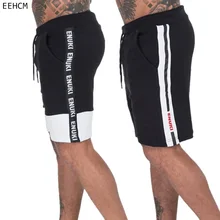 EEHCM летние мужские короткие модные брендовые шорты полосатые буквы фитнес мужские шорты для бодибилдинга новые джоггеры повседневные спортивные штаны