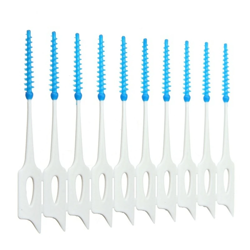 40pcs/pack Elastic Massage Gums Push Pull Interdental Brush Oral