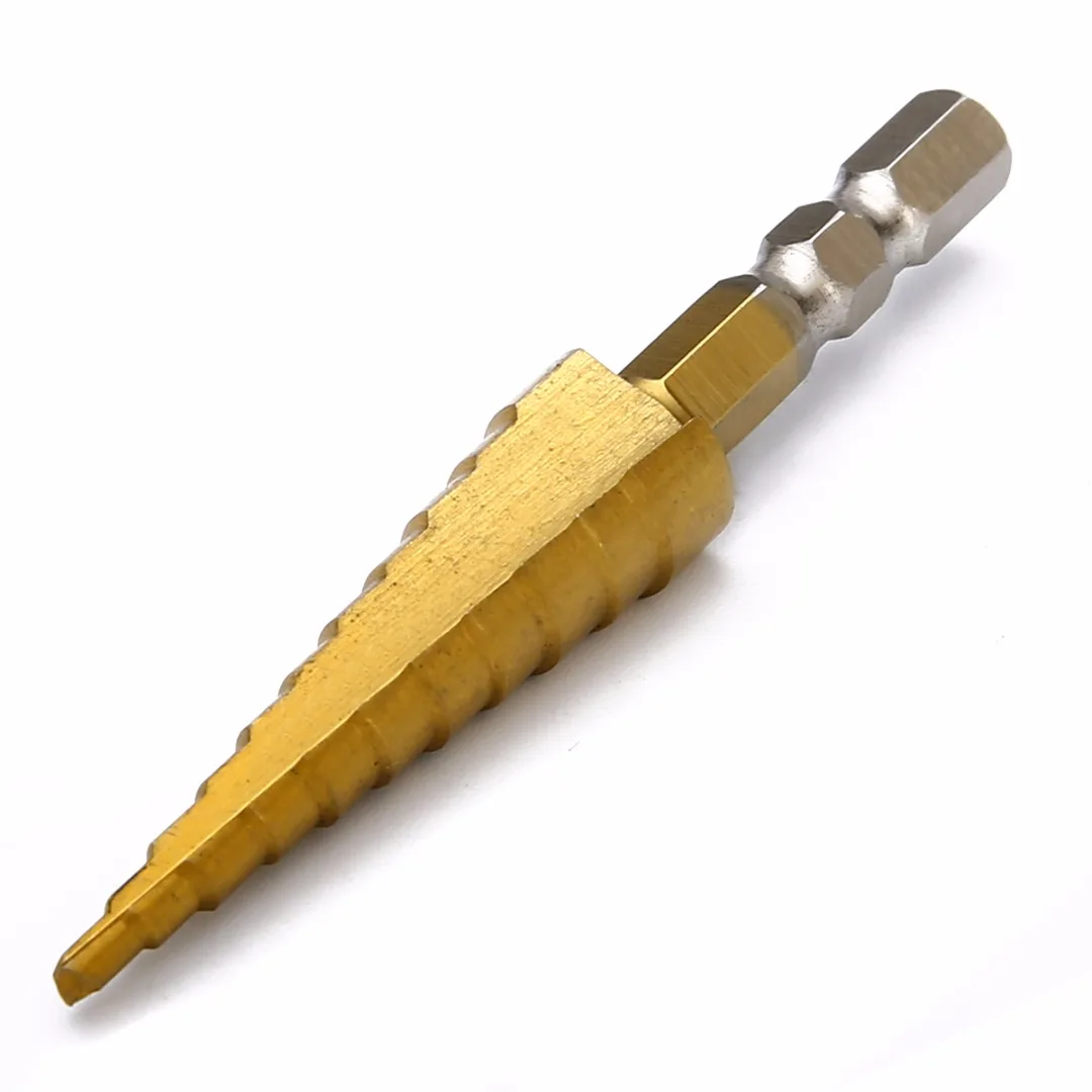 3-13mm 11 Steps High Quality HSS 1/4 inch Hex Shank Step Cone Drill Bit Titanium Coated Tool