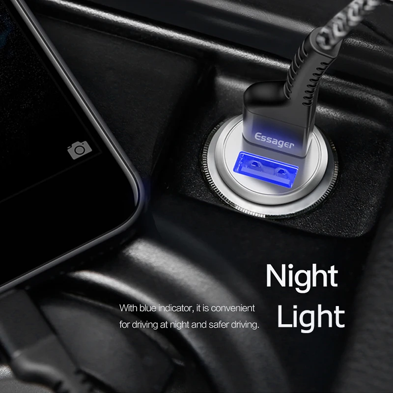 Essager 4.8A USB سيارة شاحن آيفون XS سامسونج شياو mi mi سريع سيارة شحن شاحن للهاتف المحمول محول mi ني سيارة-شاحن Essager 4.8A USB سيارة شاحن آيفون XS سامسونج شياو mi mi سريع سيارة شحن شاحن للهاتف المحمول محول mi ني سيارة-شاحن
