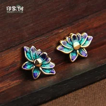 Эмалированные бусины из металла, 5/10 шт./партия, элементы в форме растений, цветов лотоса из сплава цинка для самостоятельного изготовления браслетов и других ювелирных украшений, модель 860