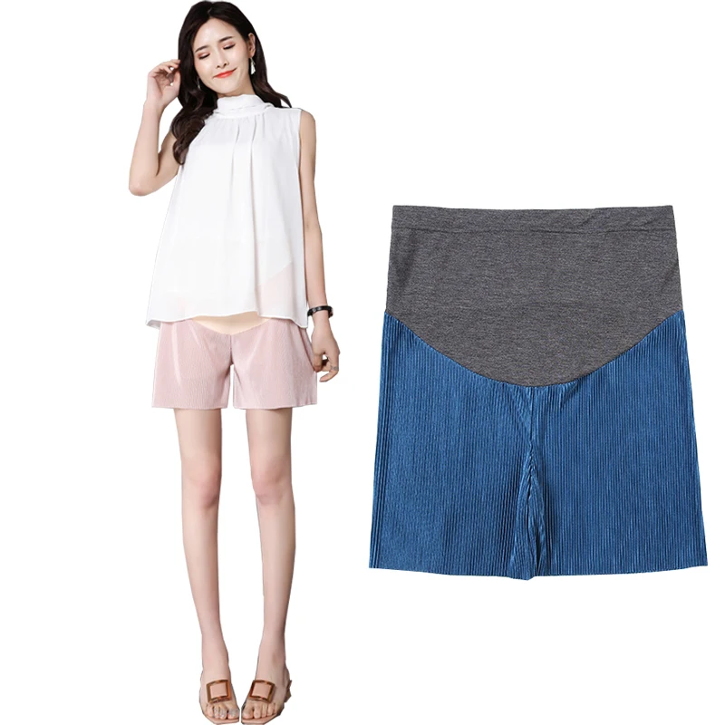 

Ice Silk Chiffon Pleated Maternity Shorts New Spring and Summer Clothing Pregnant Women Wholesale and Retail