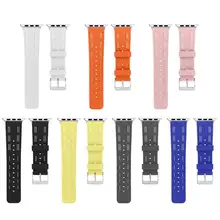 1 шт. сменный силиконовый дышащий спортивный ремешок Braclelet ремешок на запястье для iWatch серии 1 2 3 42 мм цветной браслет