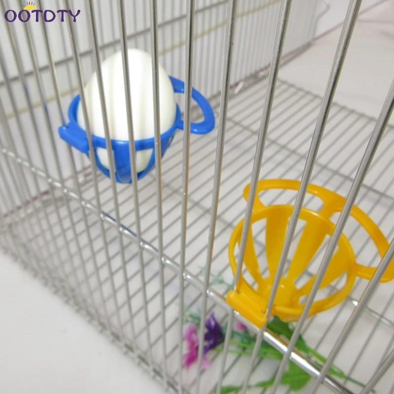 

Parrot Feeder Basket Egg Mini Vegetable Fruit Feeding Holder Bird Container Feeder Hanging Cage Supply color random