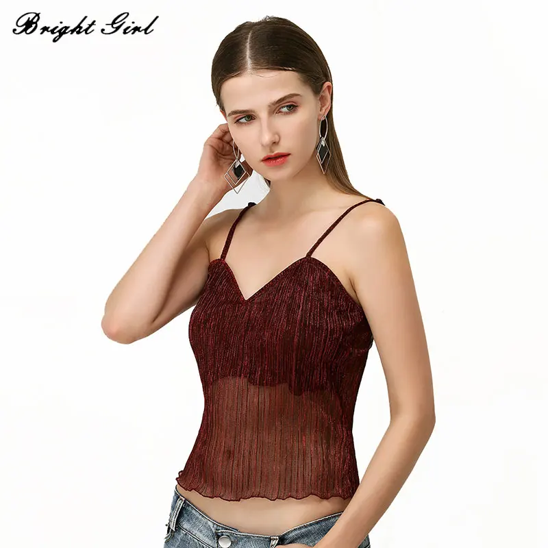 BRIGHT GIRL Summer Sexy Tank Top Women V-Neck Camis Fashion Causal Style Women's Clothes Tops Female Hot Sale Vest Solid Color