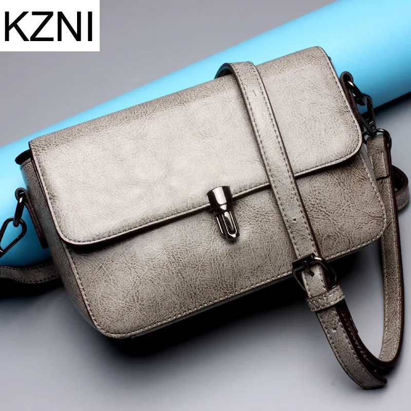 

KZNI Genuine Leather Purse Crossbody Shoulder Women Bag Clutch Female Handbags Sac a Main Femme De Marque L121010