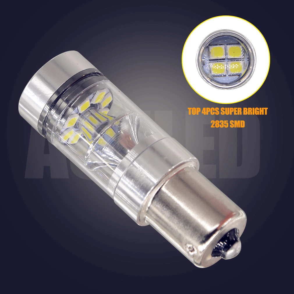 50 шт. P21W 1156 7506 20 светодиодный супер яркий 2835 SMD 12498 автомобиль стоп-сигналы поворота туман задние фонари лампы BA15S S25 DC12-24V