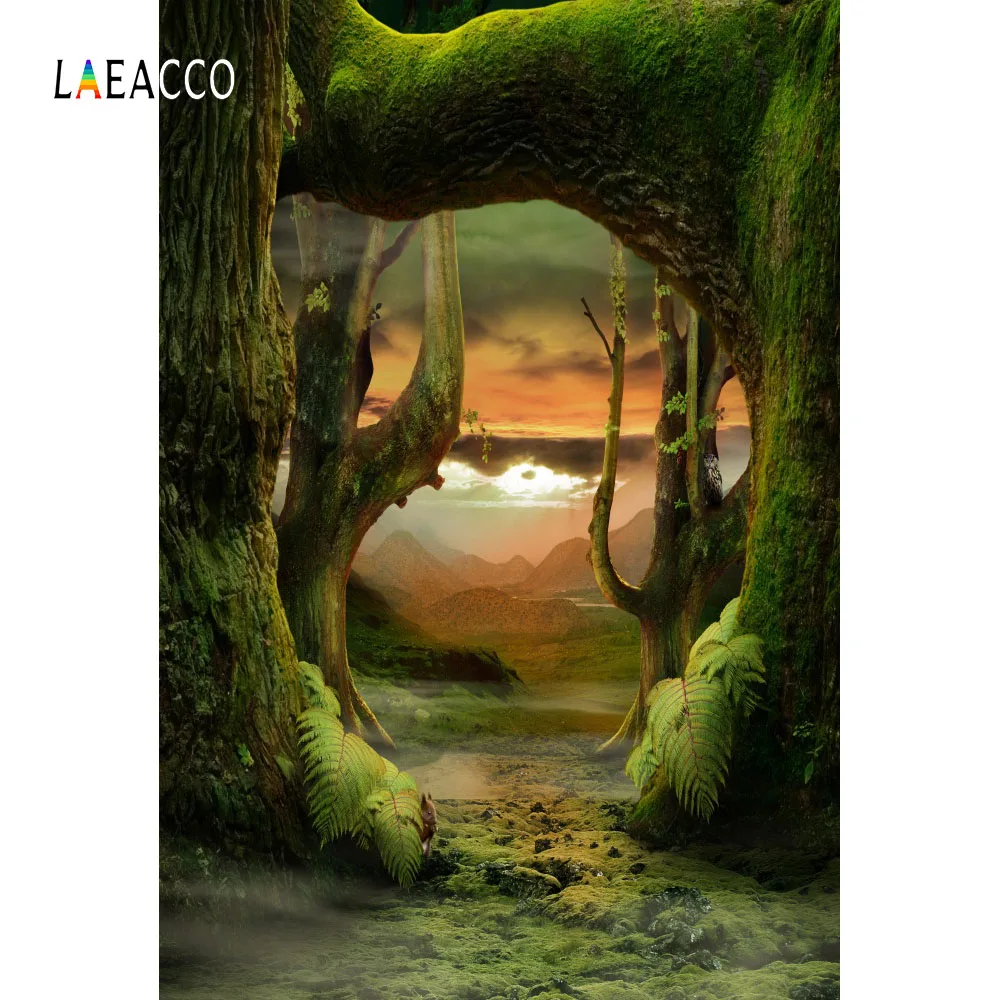 

Laeacco Jungle Party Tree Pathway Scenery Baby Children Photography Backgrounds Custom Photographic Backdrops For Photo Studio