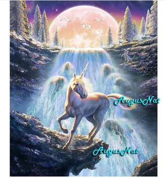 

unicorn 5d diy diamond painting full square drill waterfall diamond dotz animals wall decal landscape wall art diamond drawing