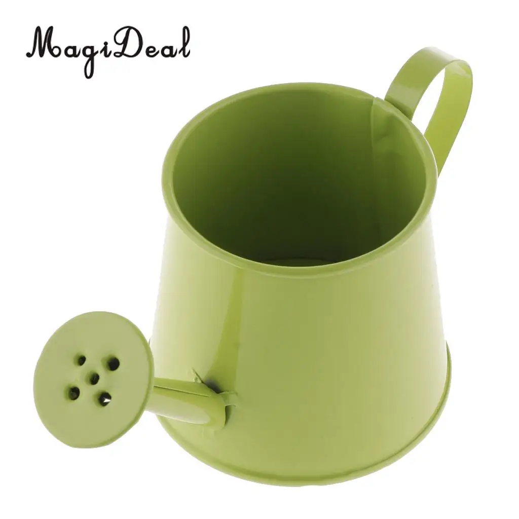Pastoral Style Colorful Tin Flower Pot Mini Bonsai Watering Can Pot Succulent Plants Vase Decor