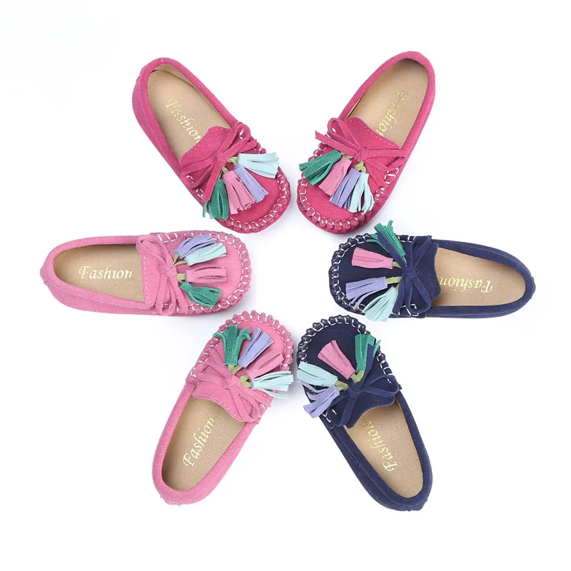 Возраст 1–3 года старая детская обувь для девочек Осенняя одежда года из натуральной кожи в Корейском стиле; модная обувь с бахромой; детская одежда для маленьких девочек обувь для малышей