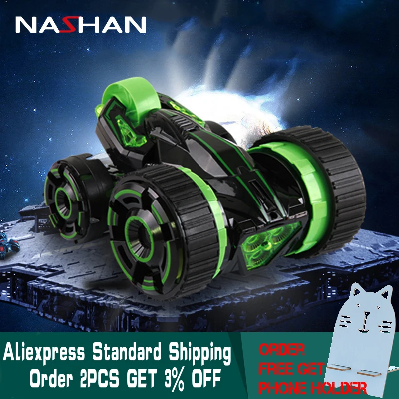 

Remote Control Cars 5Round Stunt Rc Car High Speed Flashing 3D Flip Green Red Carro Controle Remoto Toys For Children Kids Gift