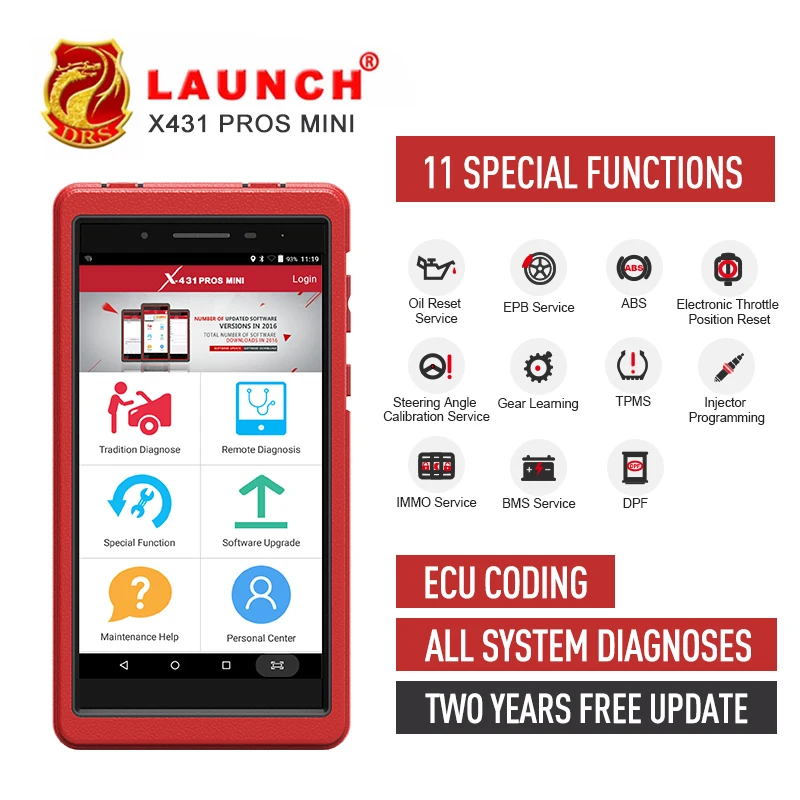 

2 Years Free Update LAUNCH X431 PROS MINI Bluetooth / WIFI OBD2 Diagnostic tool Full System Car Diagnostic Scanner for Auto