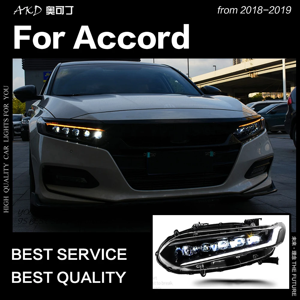 АКД Автомобиль Стайлинг фара для Accord фары- Accord светодиодный фонарь DRL все светодиодный источник света авто аксессуары