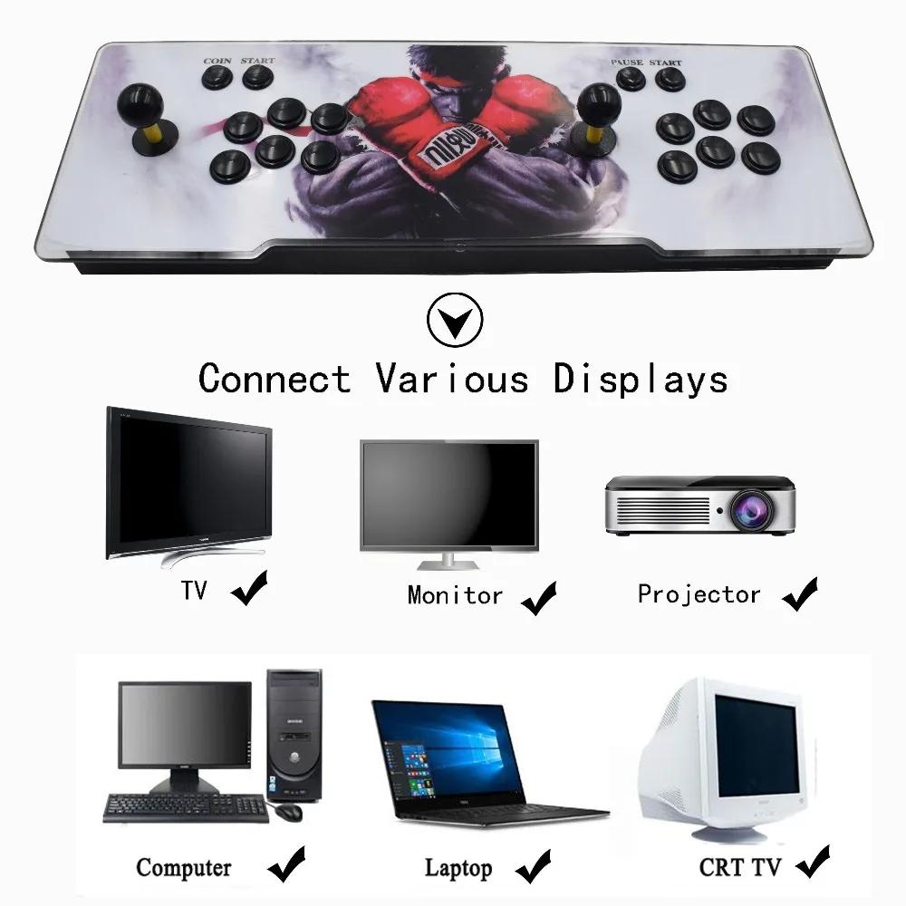 discount  2 player 2448 HD Retro Games 3D Pandora treasure Box Arcade Game Console 1920x1080 Full HD for PC/L