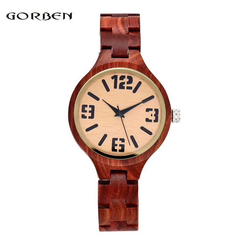 

Creative Brown Full Wooden Bamboo Wrist Watch Simple Stylish Men Women Analog Quartz Watches Best Gifts relogio