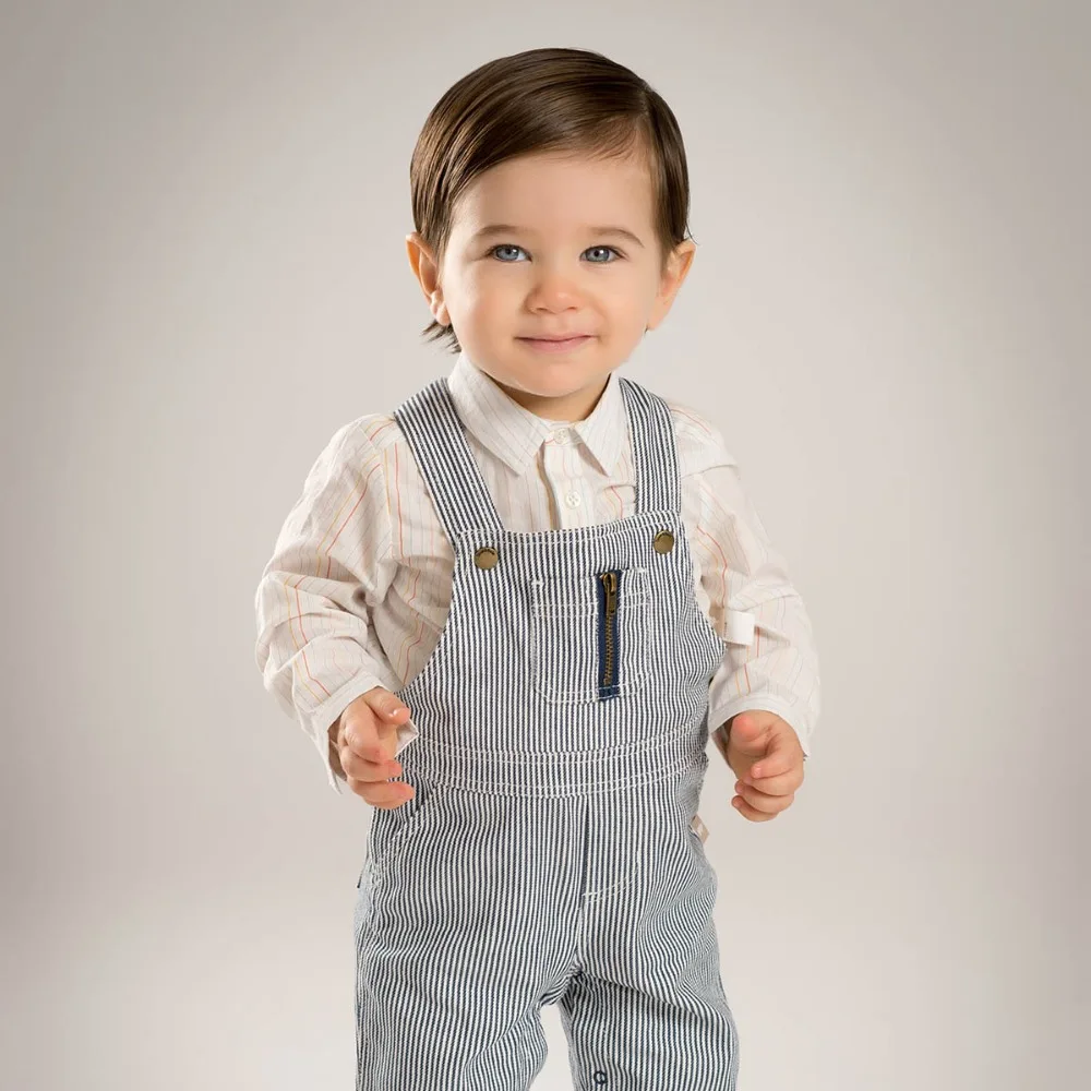 DB4618 dave bella/комбинезон в полоску для маленьких мальчиков; детская одежда; модные комбинезоны