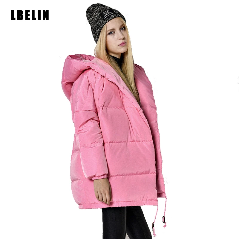 New Fashion Down Parka Jacket Long Pink Coat Parka Winter Coat Womens