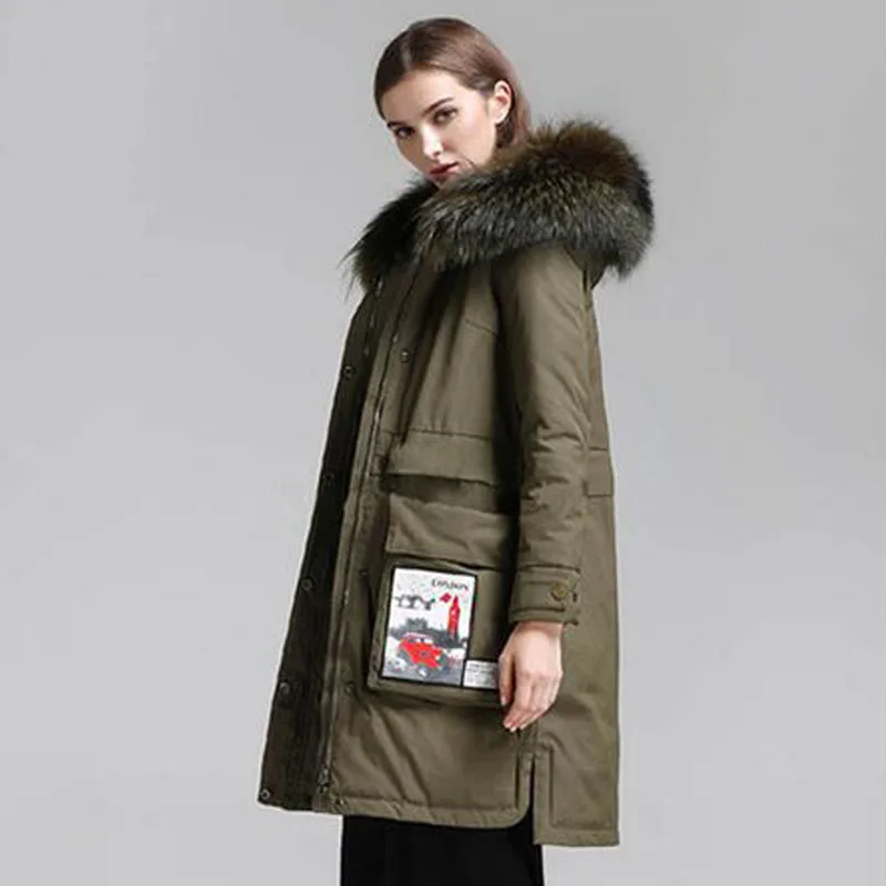 Canard Laveur Épaissir Parkas Collar Raton Grand Collar Veste big De Collar Coupe Réel Naturel D'hiver 2018 Épaississement 90 Manteau vent Chaud Duvet Femmes Small Fourrure small Blanc Fur nqxRUTqWX