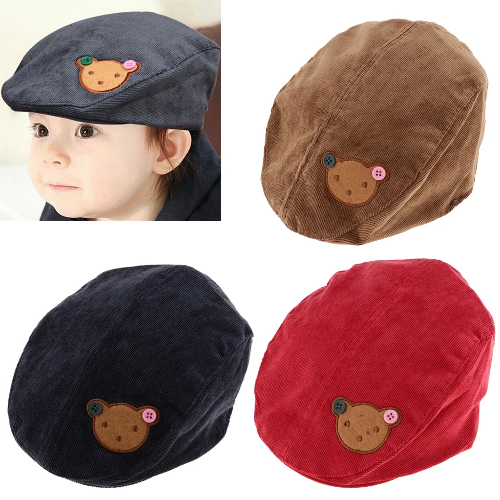 Toddler Kids Baby Boys Girls Beret Cap Fashion Cartoon Bear Hat