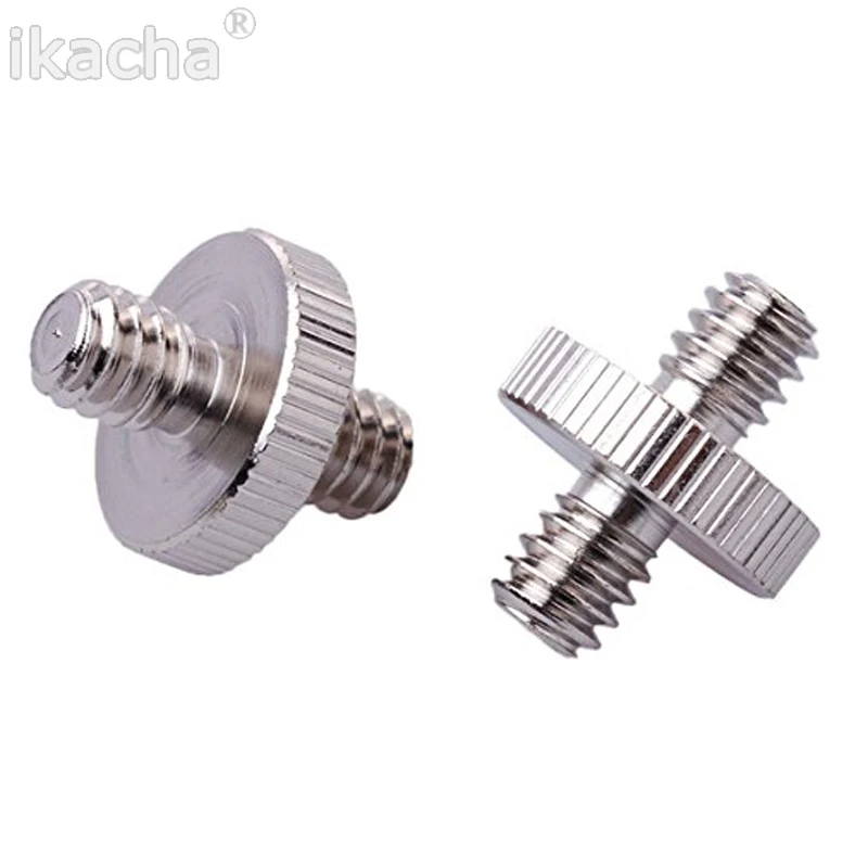 Hot 1/4"To 1/4"Male Threaded Screw Convert Adapter Camera Tripod Ballhead Double Male Screw Adapter For DSLR Camera Accessories