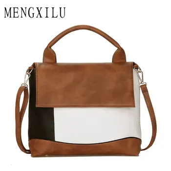 

MENGXILU Patchwork Crossbody Bags For Women Bags Handbags Women Famous Brand High Quality Leather Bag Ladies Bolsa Casual Totes