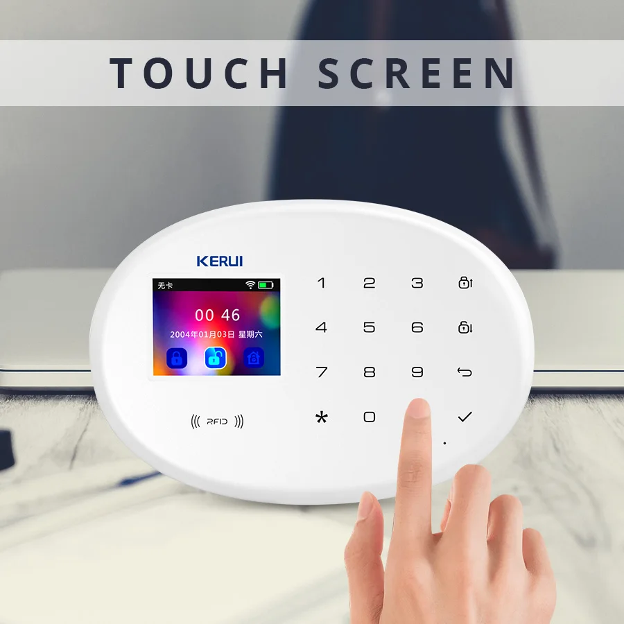 US $66.30 Burglar Alarm KERUI W20 Safety Protection Mini Motion Sensor Wireless Connection Intelligent GSM Alarm Systems Security Home