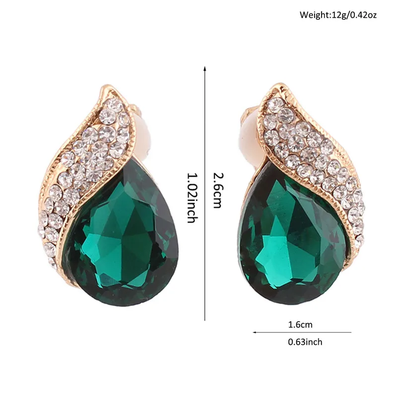 Ear Clip Earrings Clip Earrings Ear Clip Rhinestone Crystal Tear Drop Shape Clip on Earrings For Women Wedding