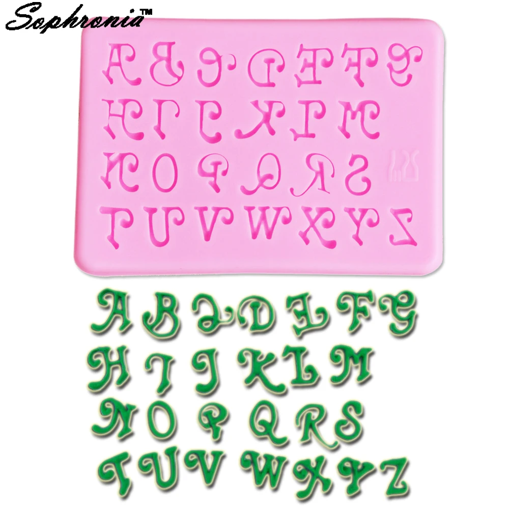 10PCS/SET Alphabets Letters Embossing 3D Silicone Mold Fondant Cake