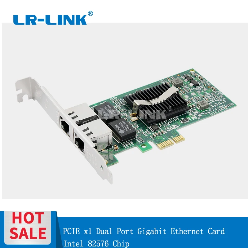 LR-LINK 9212PT гигабитная сетевая карта сетевого адаптера PCI-Express x1 двойной Порты и разъёмы RJ45 Lan Карта ПК Intel 82576 Совместимость E1G42ET