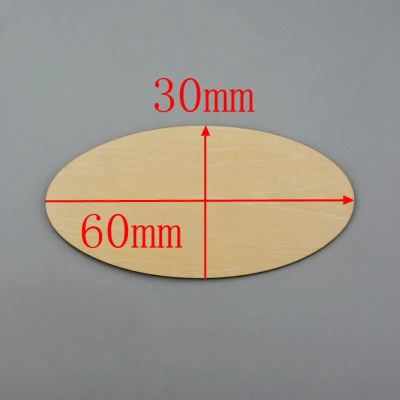 

80PCS/set 60 mm blank elliptical unfinished wood crafts. Teaching DIY accessories wedding decoration 280