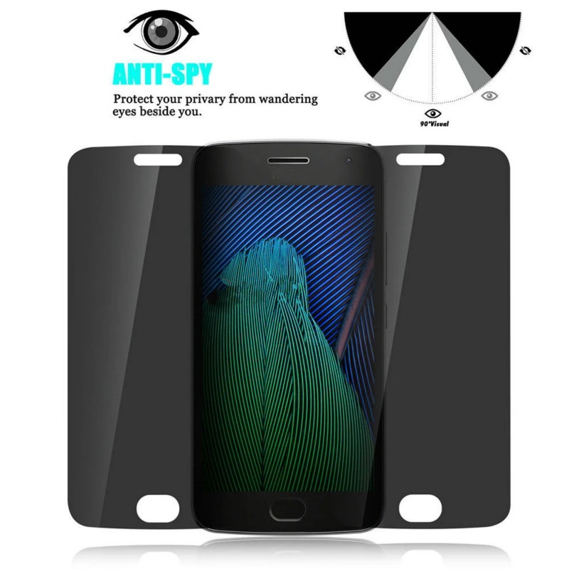 

JGKK Anti-Spy Privacy Tempered Glass For Motorola Moto G4 Plus G5 Screen Protector For Moto G4Plus Anti Spy Film Shield Guard