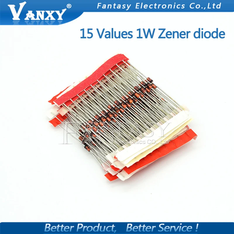 

15values*10pcs=150pcs 1W Zener diode kit DO-41 3V-30V component diy kit new and original