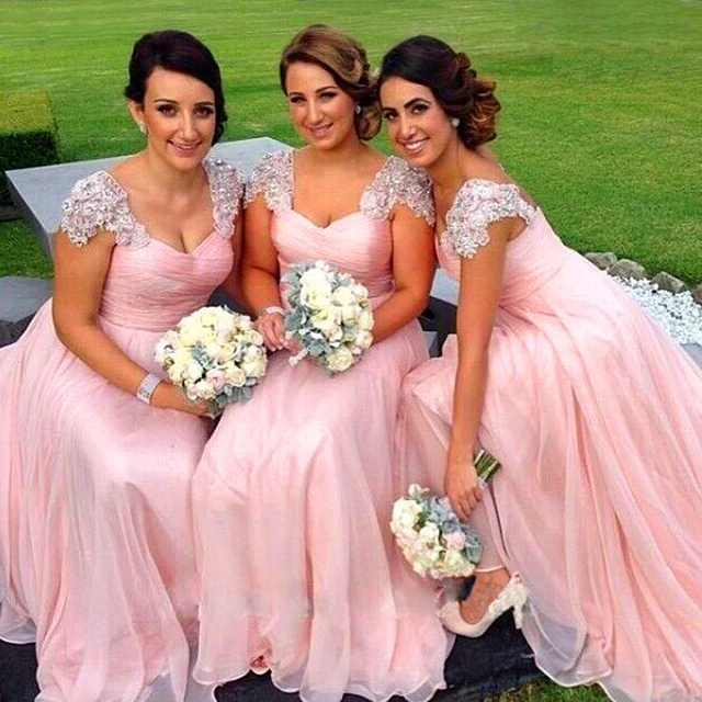 Pastel Pink Bridesmaid Dresses