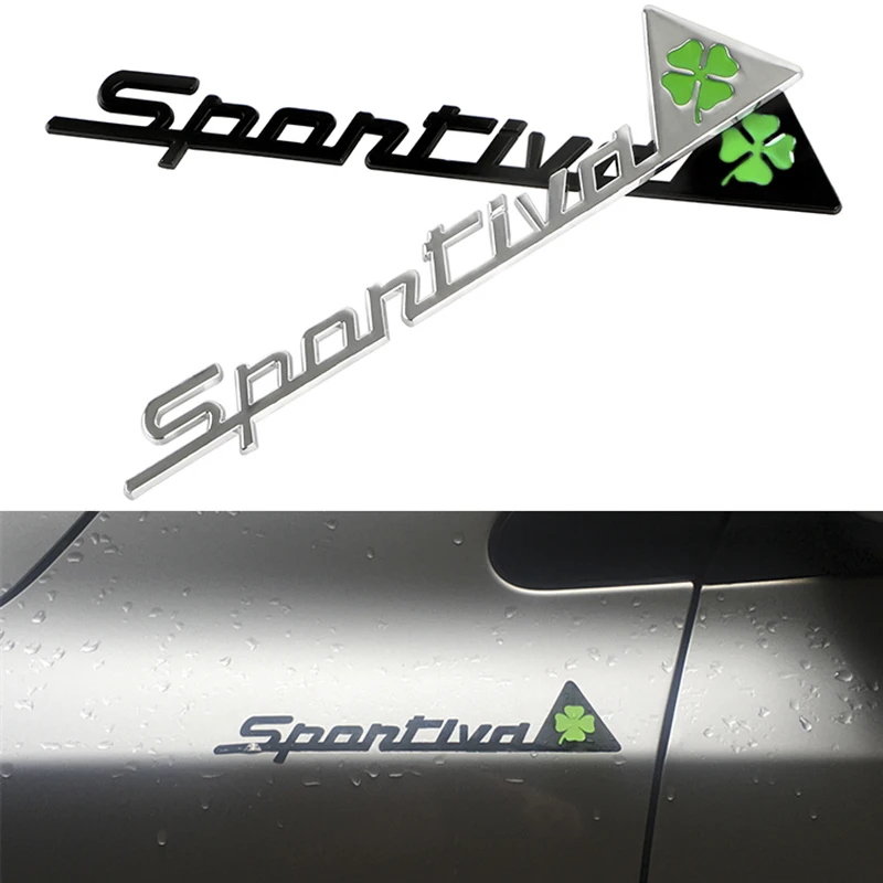 

Metal Sportiva Quatrefoil Green Delta Car Side Fender Emblem Badge Sticker for Alfa Romeo 4C 8C 156 166 159 Giulietta Spider GT